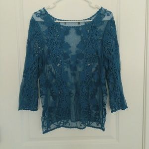 Blue Lace Blouse